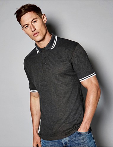 K-KK409-Classic Fit Superwash® 60º Tipped Collar Polo